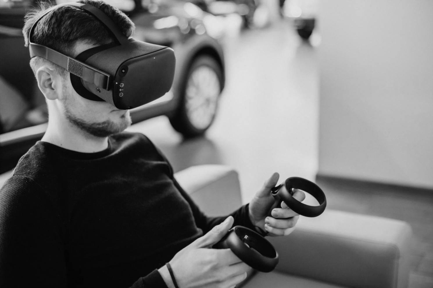 AR scene rendered on a mobile screen showing spatial anchoring
